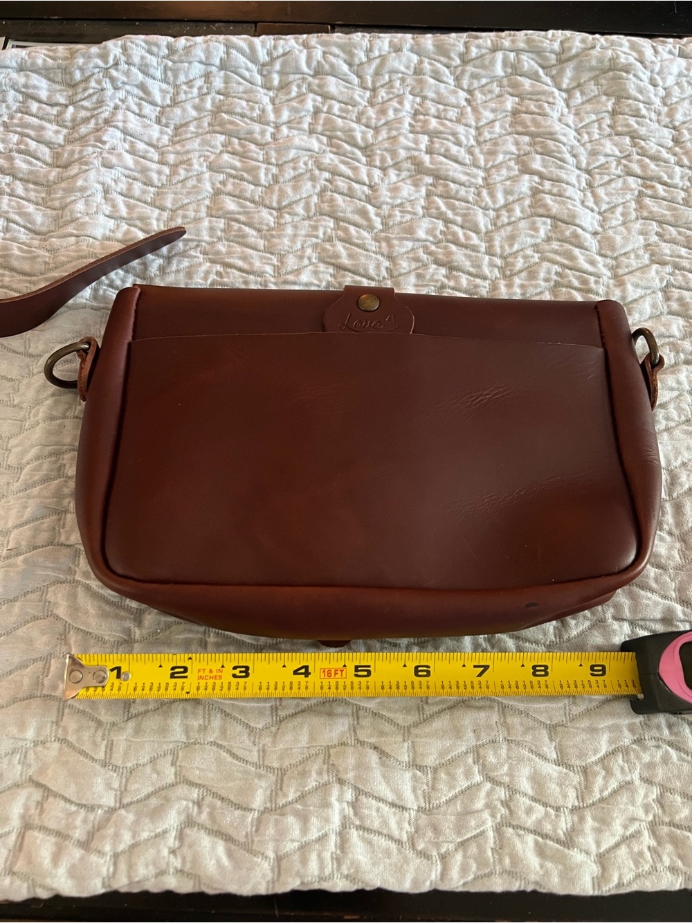 Leather Crossbody Bag / Buckle Strap, matching Eye glass holder New never used - Picture 7 of 10